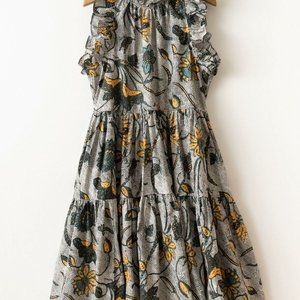 Ulla Johnson Batik Portofino Ruffled Midi Dress
